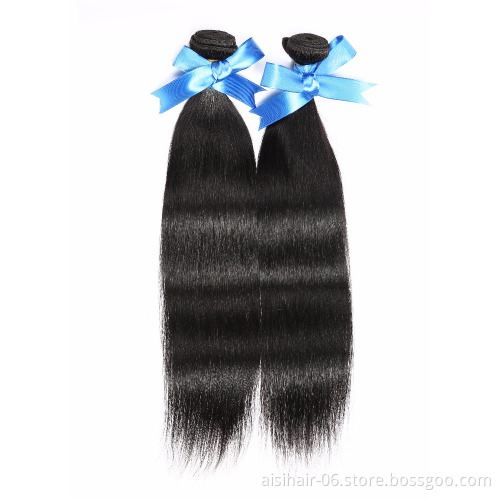 Peruvian Human Hair Bundle 100% Straight Human Hair Extension Weave Natural Color Can Be Dyed